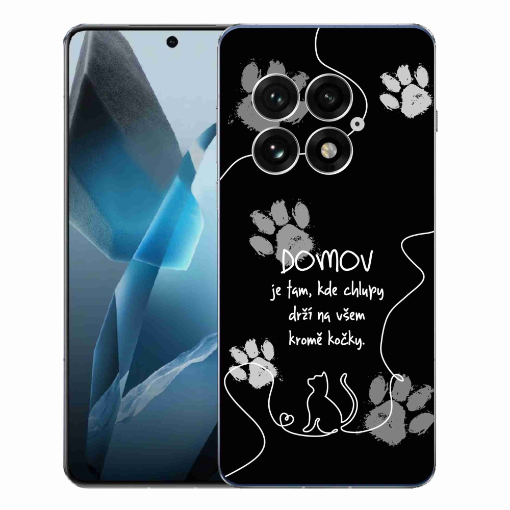 Gélový kryt mmCase na One Plus 13 - mačacie motív čierne pozadie