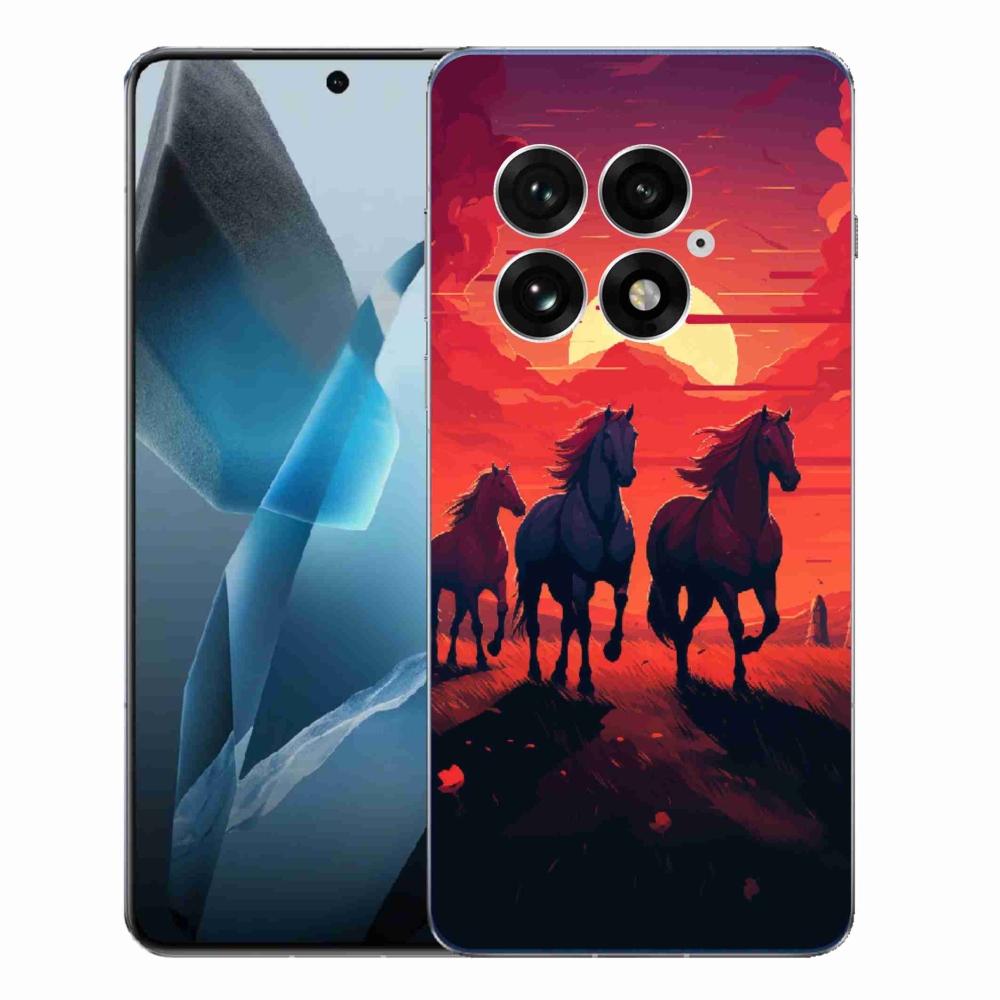 Gélový kryt mmCase na One Plus 13 - kone a západ slnka