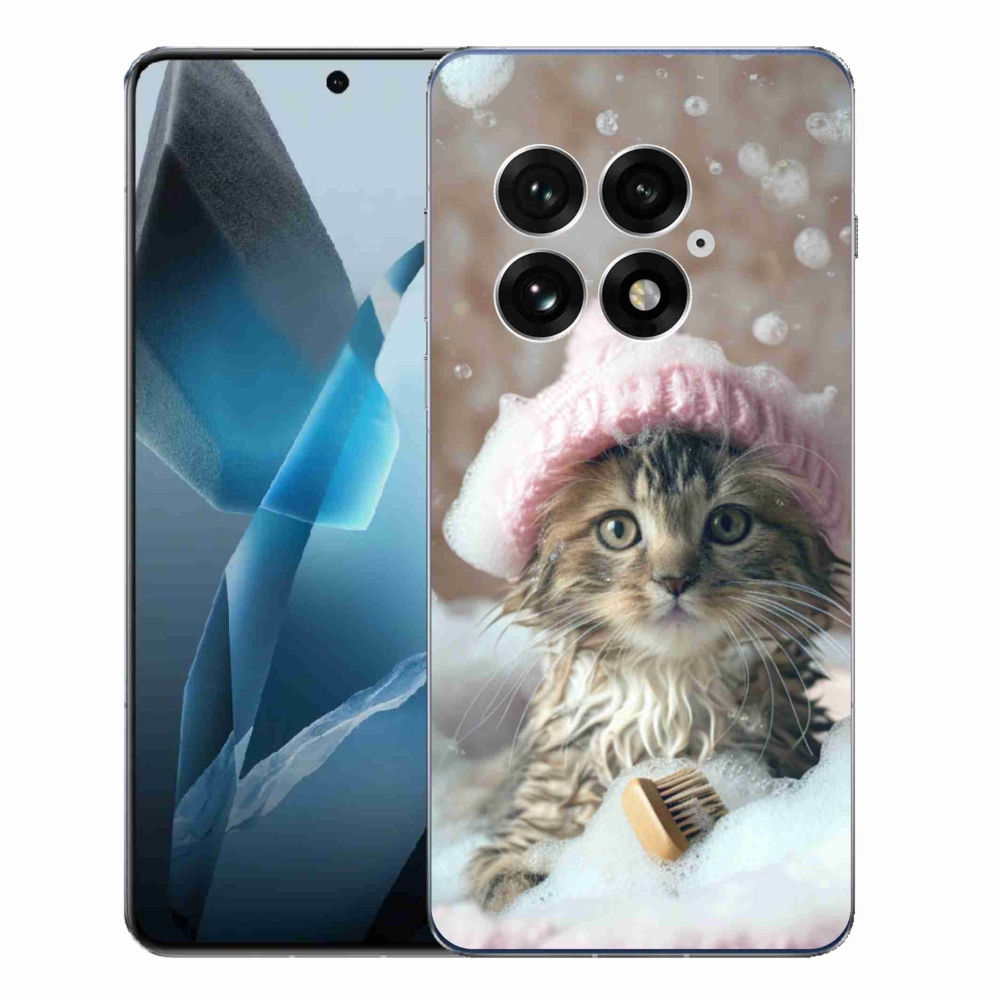 Gélový kryt mmCase na One Plus 13 - mačiatko a kúpeľ