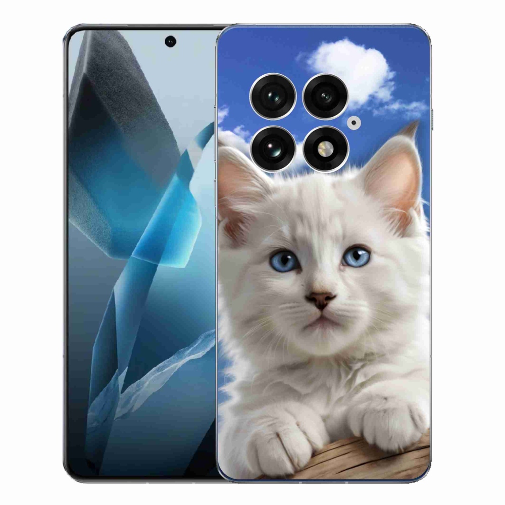 Gélový kryt mmCase na One Plus 13 - mačiatko a oblaky