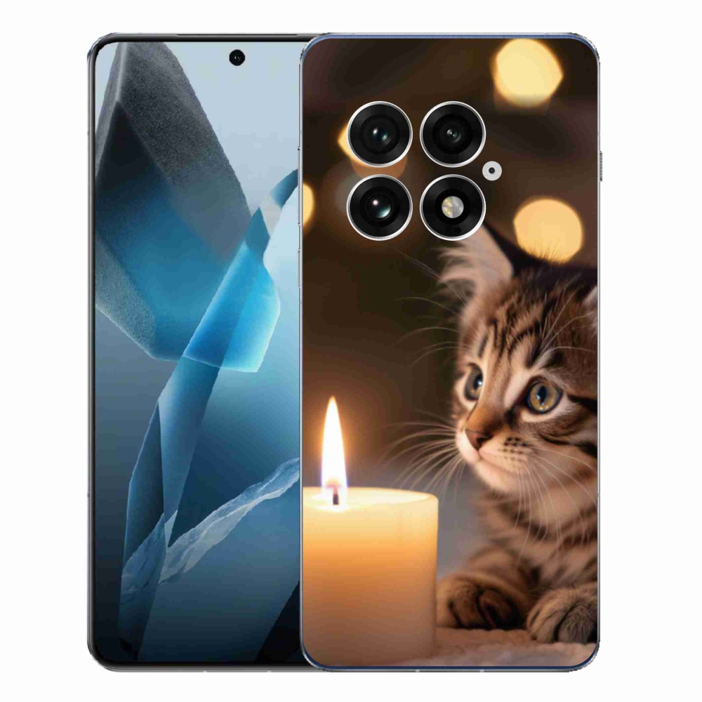 Gélový kryt mmCase na One Plus 13 - mačiatko a sviečka