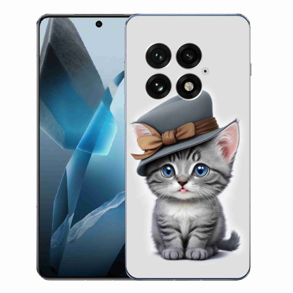 Gélový kryt mmCase na One Plus 13 - mačiatko s klobúkom