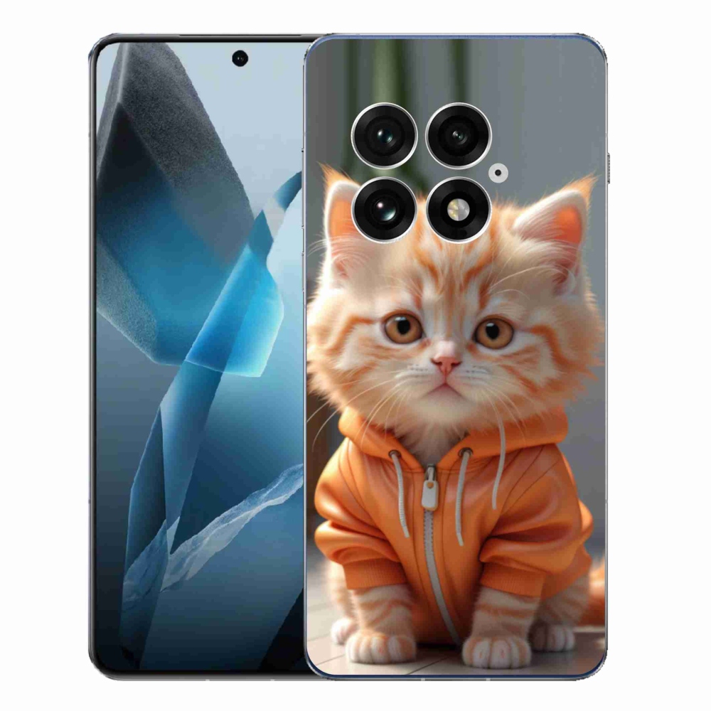 Gélový kryt mmCase na One Plus 13 - mačiatko v mikine