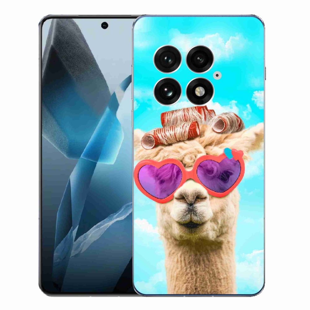Gélový kryt mmCase na One Plus 13 - lama s okuliarmi