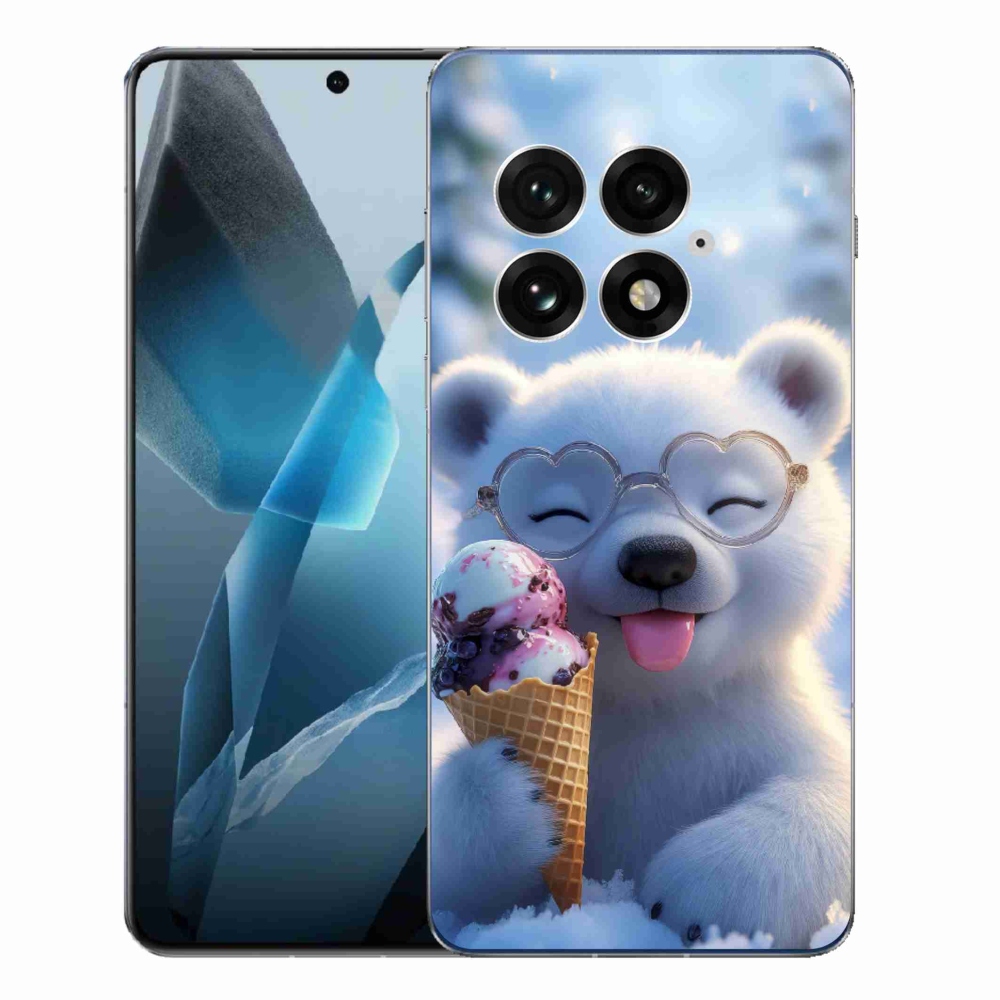 Gélový kryt mmCase na One Plus 13 - medvedík so zmrzlinou