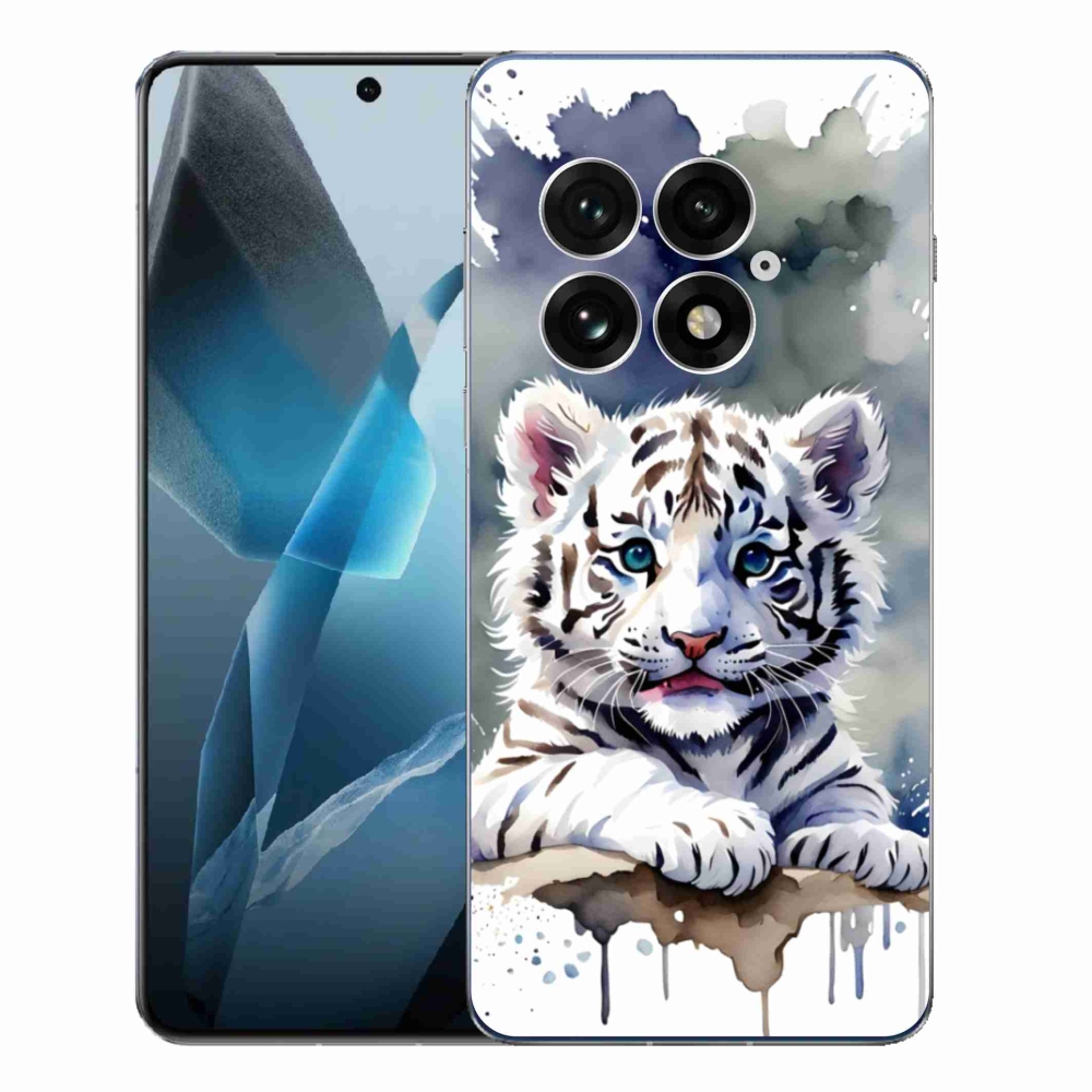 Gélový kryt mmCase na One Plus 13 - mláďa bieleho tigra