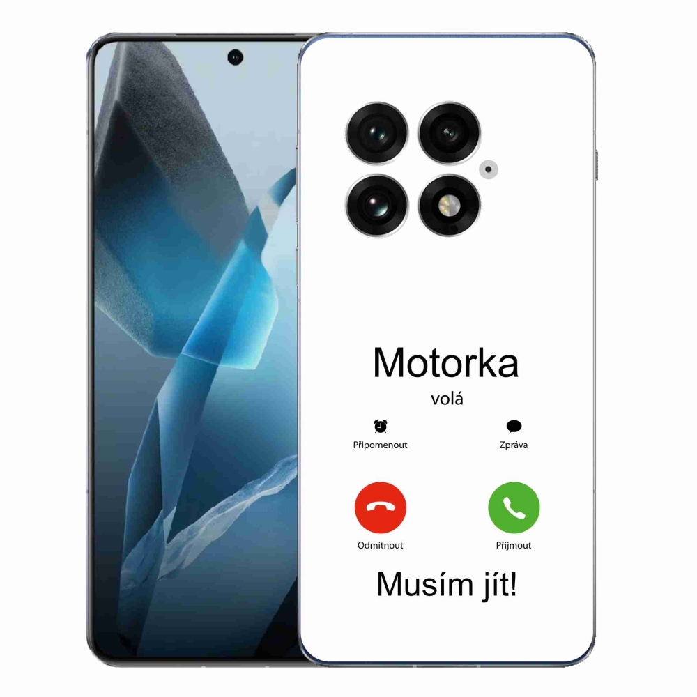 Gélový kryt mmCase na One Plus 13 - motorka volá biele pozadie