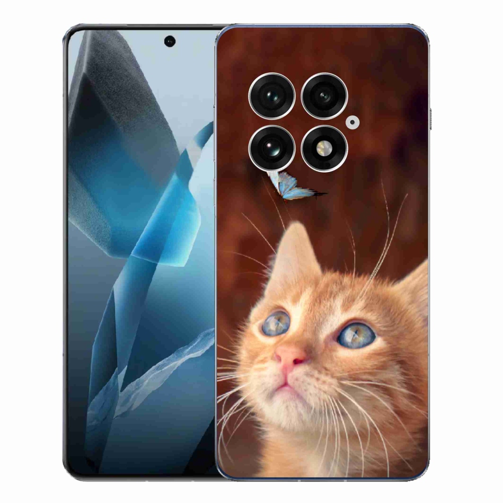 Gélový kryt mmCase na One Plus 13 - motýľ a mačiatko
