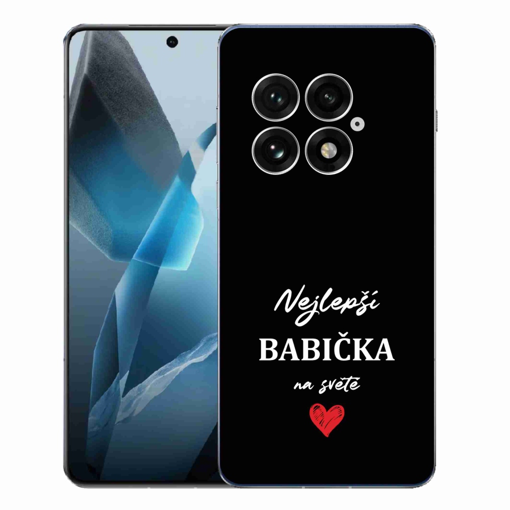 Gélový kryt mmCase na One Plus 13 - najlepšia babička 1 čierne pozadie