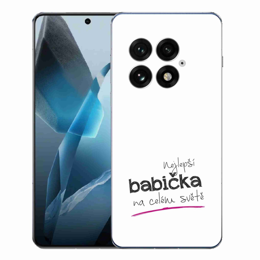Gélový kryt mmCase na One Plus 13 - najlepšia babička 4 biele pozadie