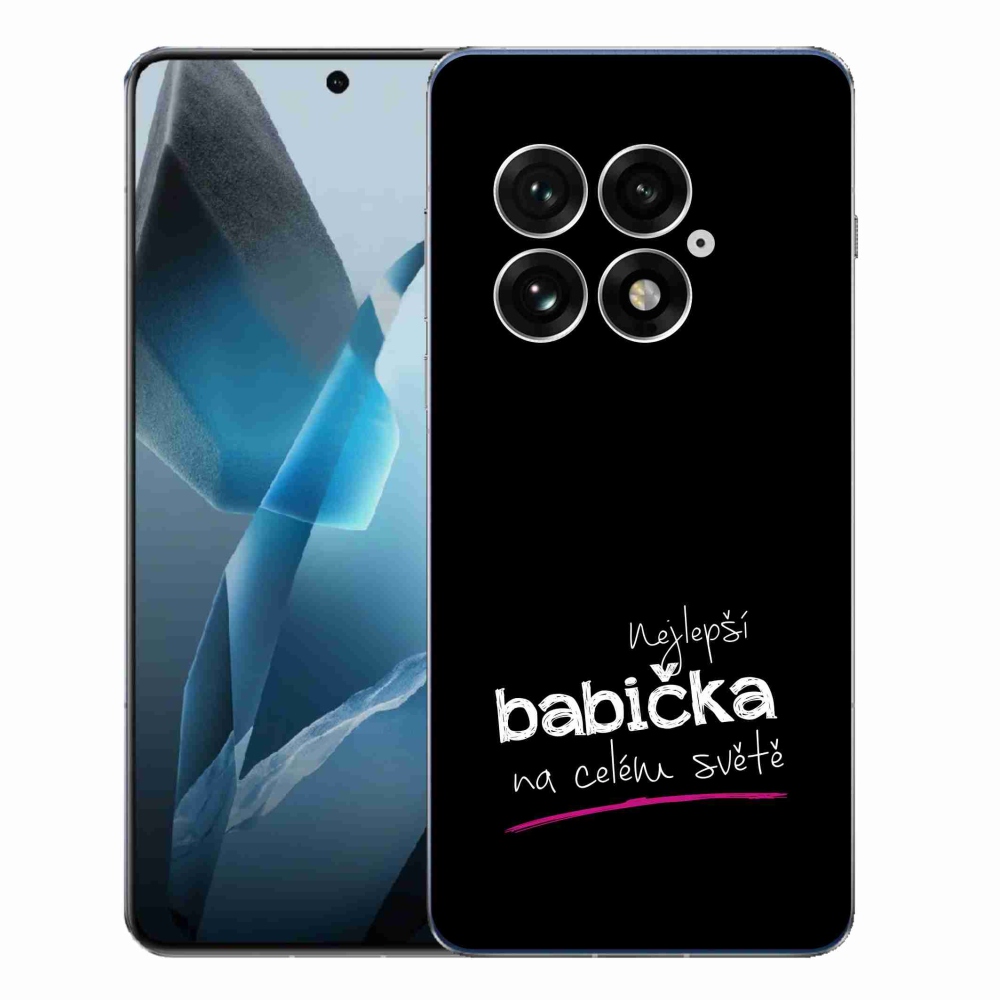 Gélový kryt mmCase na One Plus 13 - najlepšia babička 4 čierne pozadie