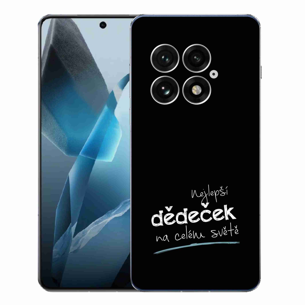 Gélový kryt mmCase na One Plus 13 - najlepší dedko 3 čierne pozadie