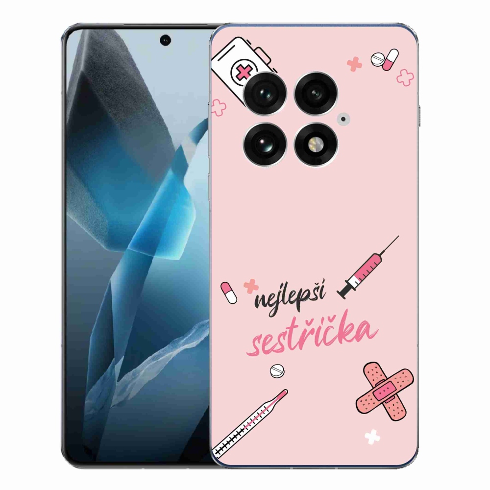 Gélový kryt mmCase na One Plus 13 - najlepšia sestrička ružové pozadie