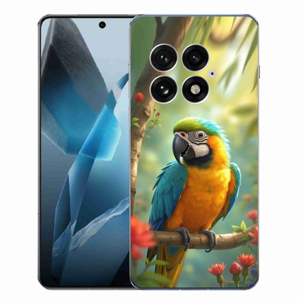 Gélový kryt mmCase na One Plus 13 - papagáj ara modrožltá