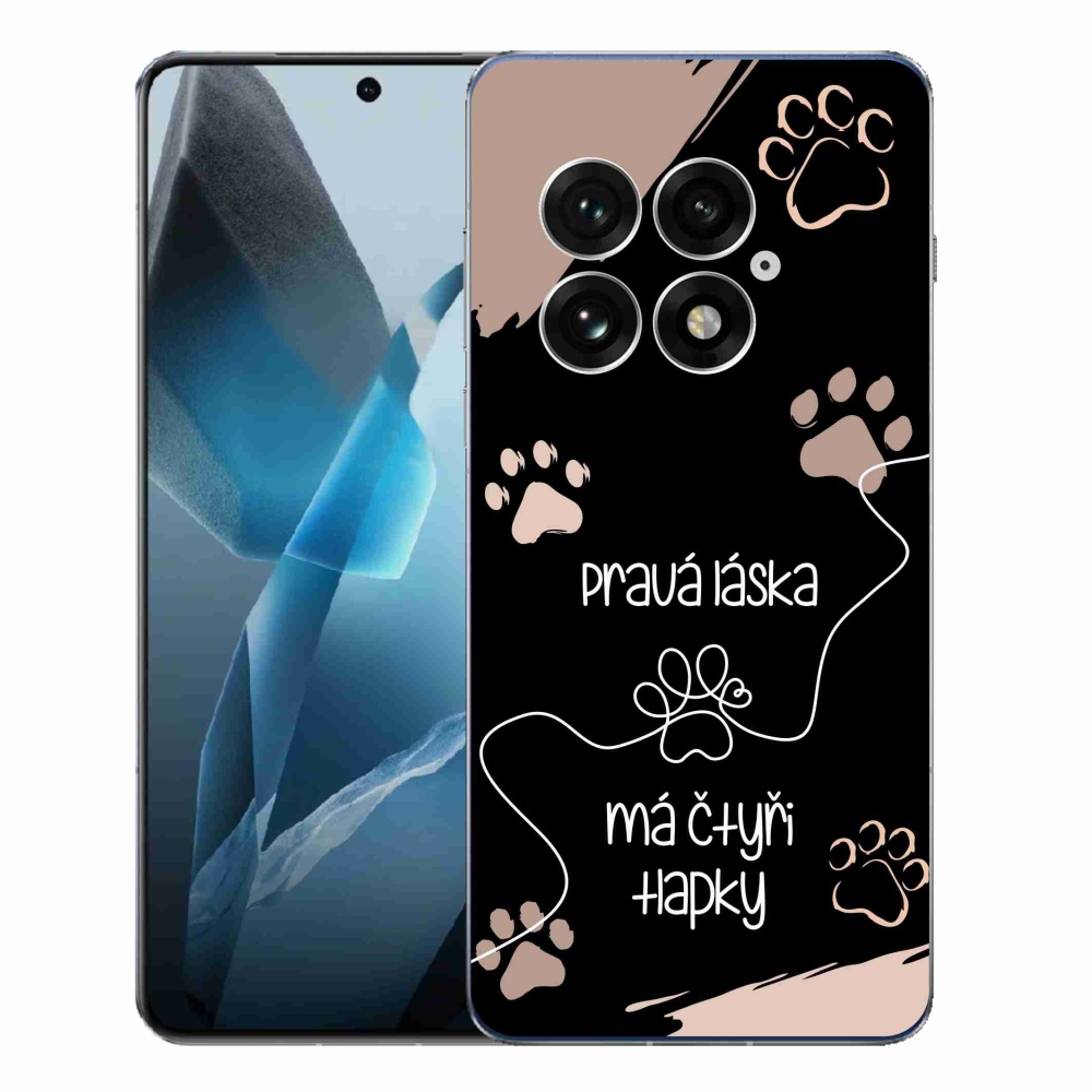 Gélový kryt mmCase na One Plus 13 - psí motív 1 čierne pozadie