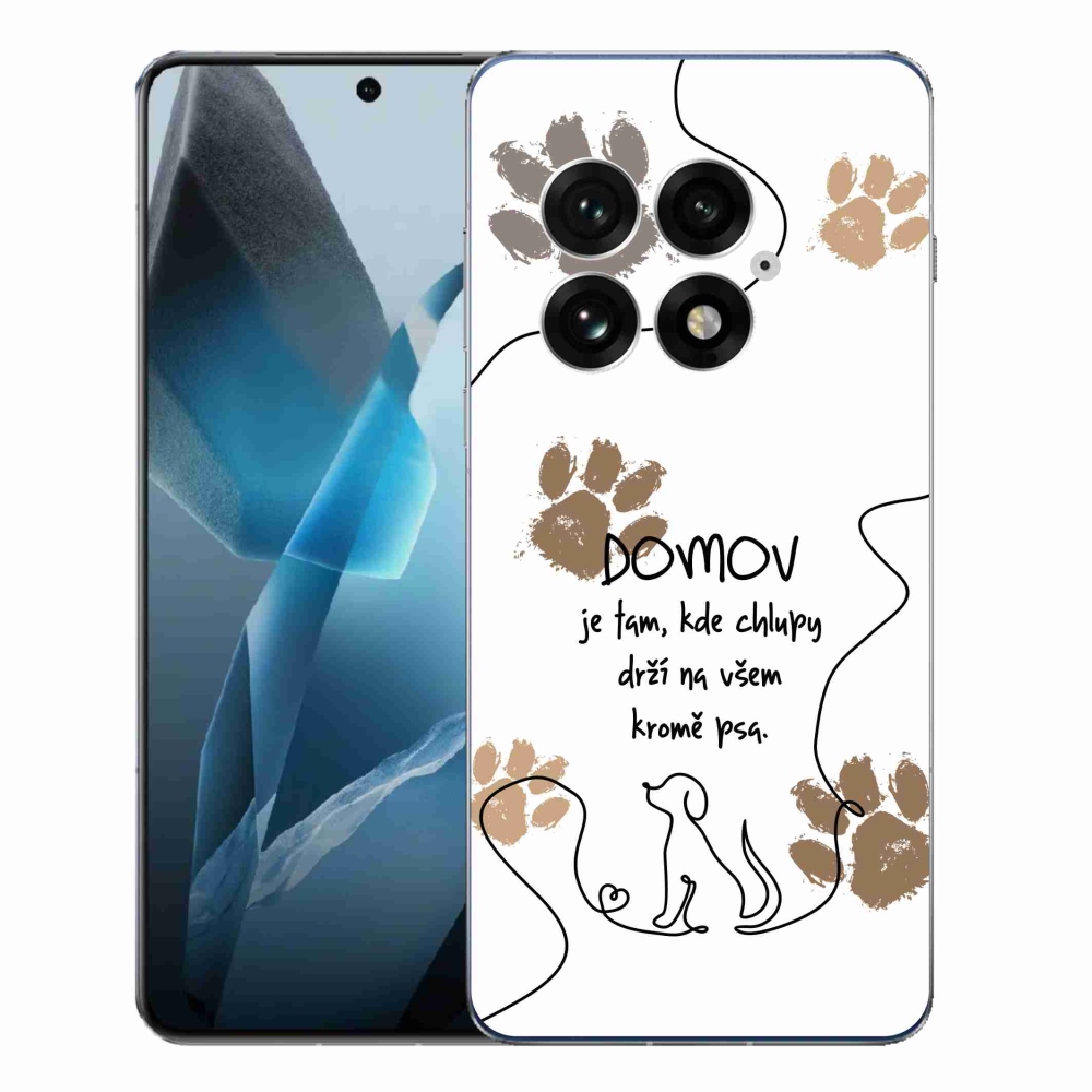 Gélový kryt mmCase na One Plus 13 - psí motív biele pozadie