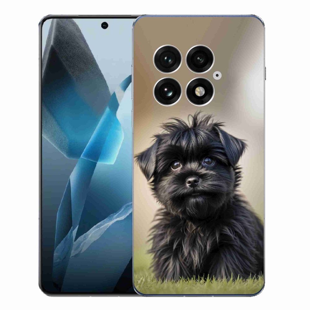 Gélový kryt mmCase na One Plus 13 - roztomilý čierny psík