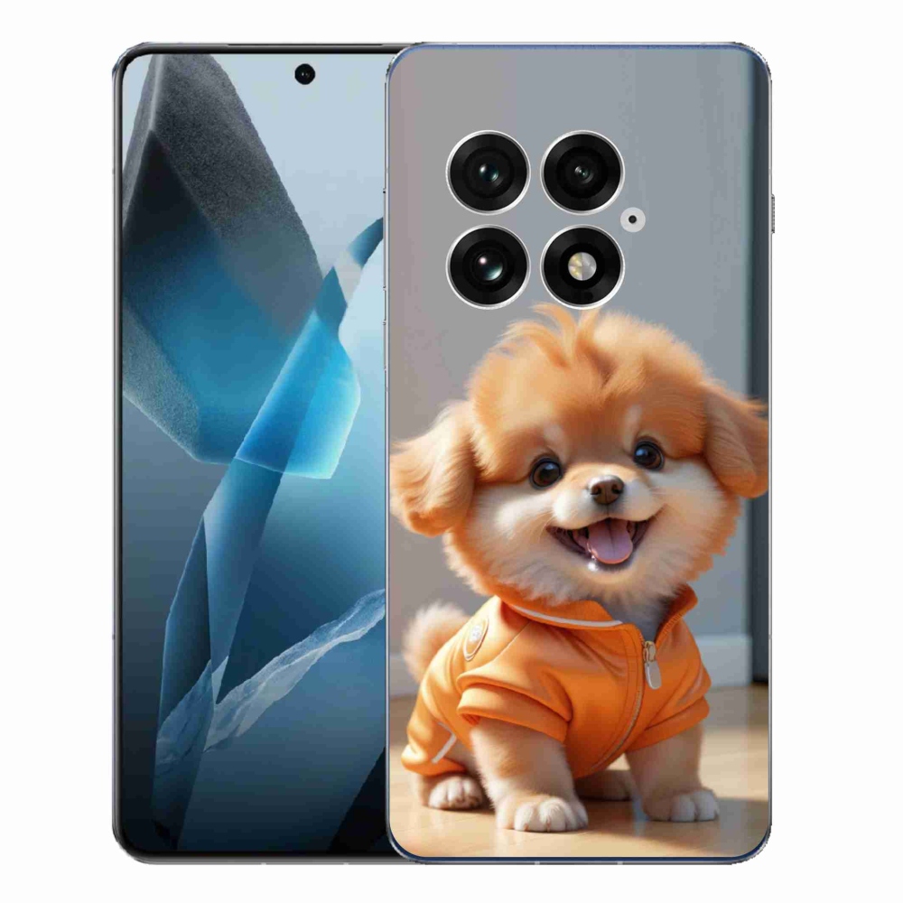 Gélový kryt mmCase na One Plus 13 - roztomilý pomeranian v mikine