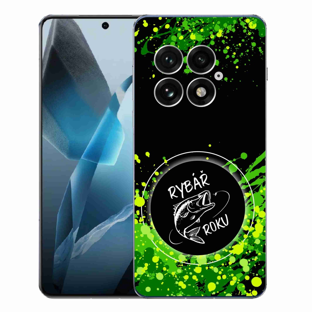 Gélový kryt mmCase na One Plus 13 - rybár roku čierne pozadie