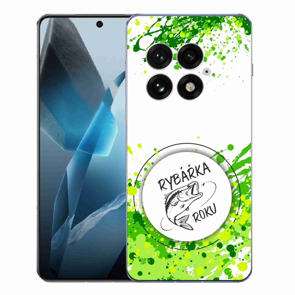 Gélový kryt mmCase na One Plus 13 - rybárka roku biele pozadie