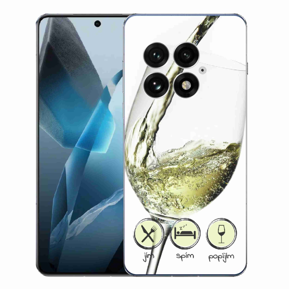 Gélový kryt mmCase na One Plus 13 - pohár vína bielej
