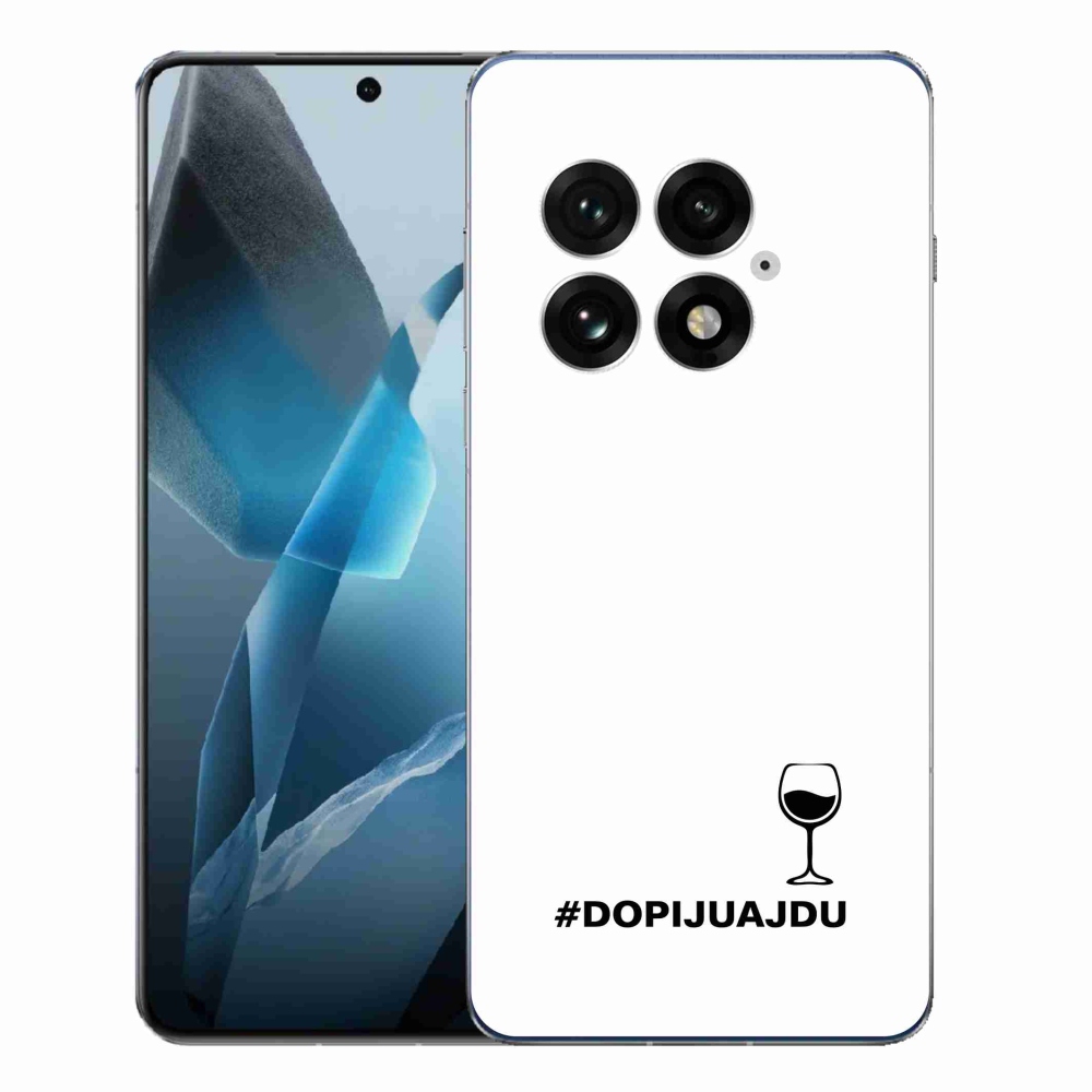Gélový kryt mmCase na One Plus 13 - vínny motív biele pozadie