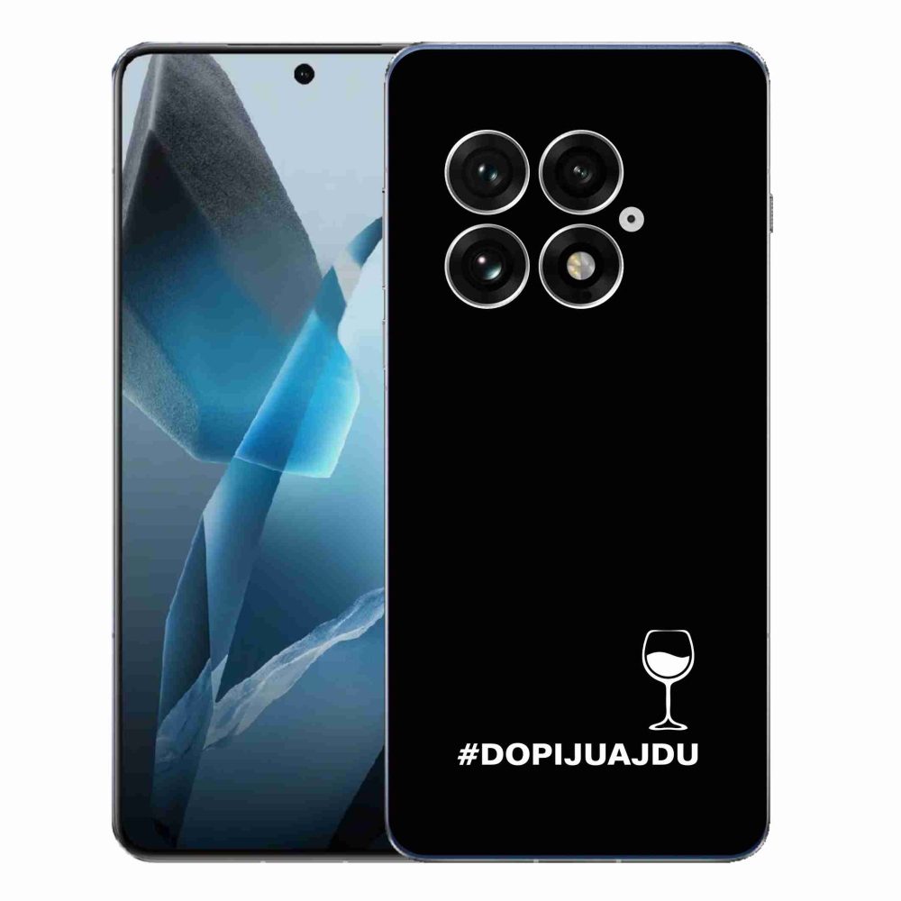 Gélový kryt mmCase na One Plus 13 - vínny motív čierne pozadie
