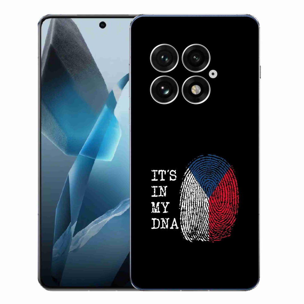 Gélový kryt mmCase na One Plus 13 - vlajka odtlačok prsta čierne pozadie