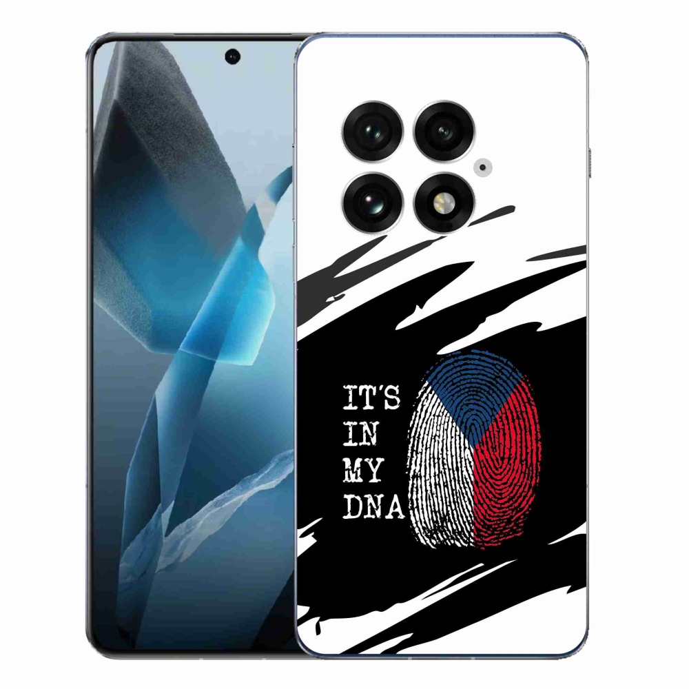 Gélový kryt mmCase na One Plus 13 - vlajka odtlačok prsta čiernobiele pozadie
