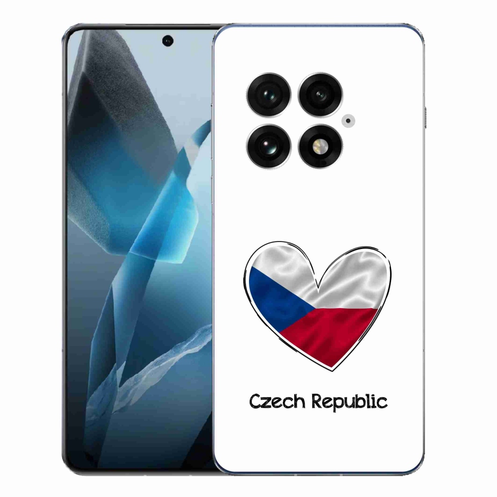 Gélový kryt mmCase na One Plus 13 - vlajka srdca biele pozadie