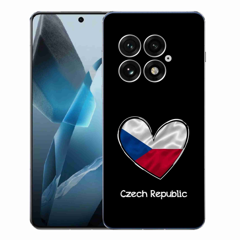 Gélový kryt mmCase na One Plus 13 - vlajka srdca čierne pozadie