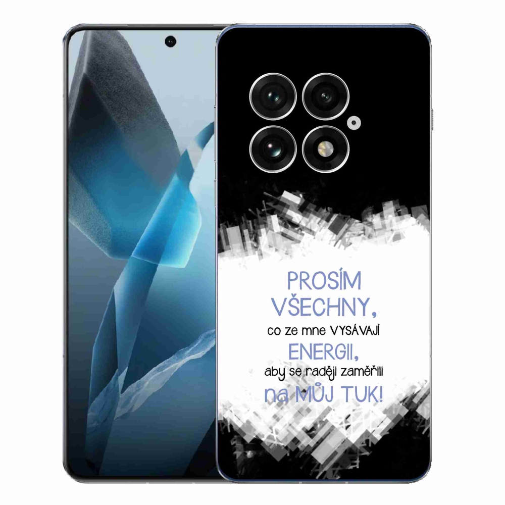 Gélový kryt mmCase na One Plus 13 - vtipný text 1 modrý