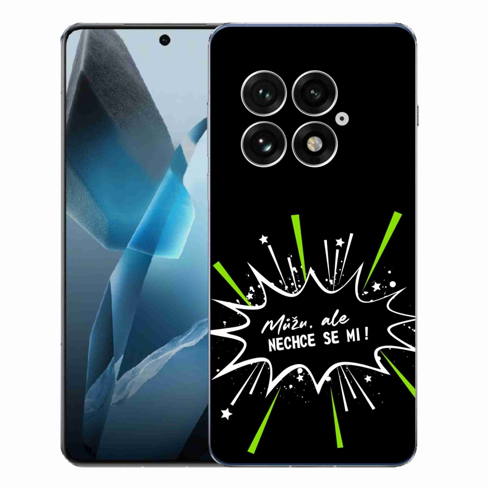 Gélový kryt mmCase na One Plus 13 - vtipný text 11 čierne pozadie