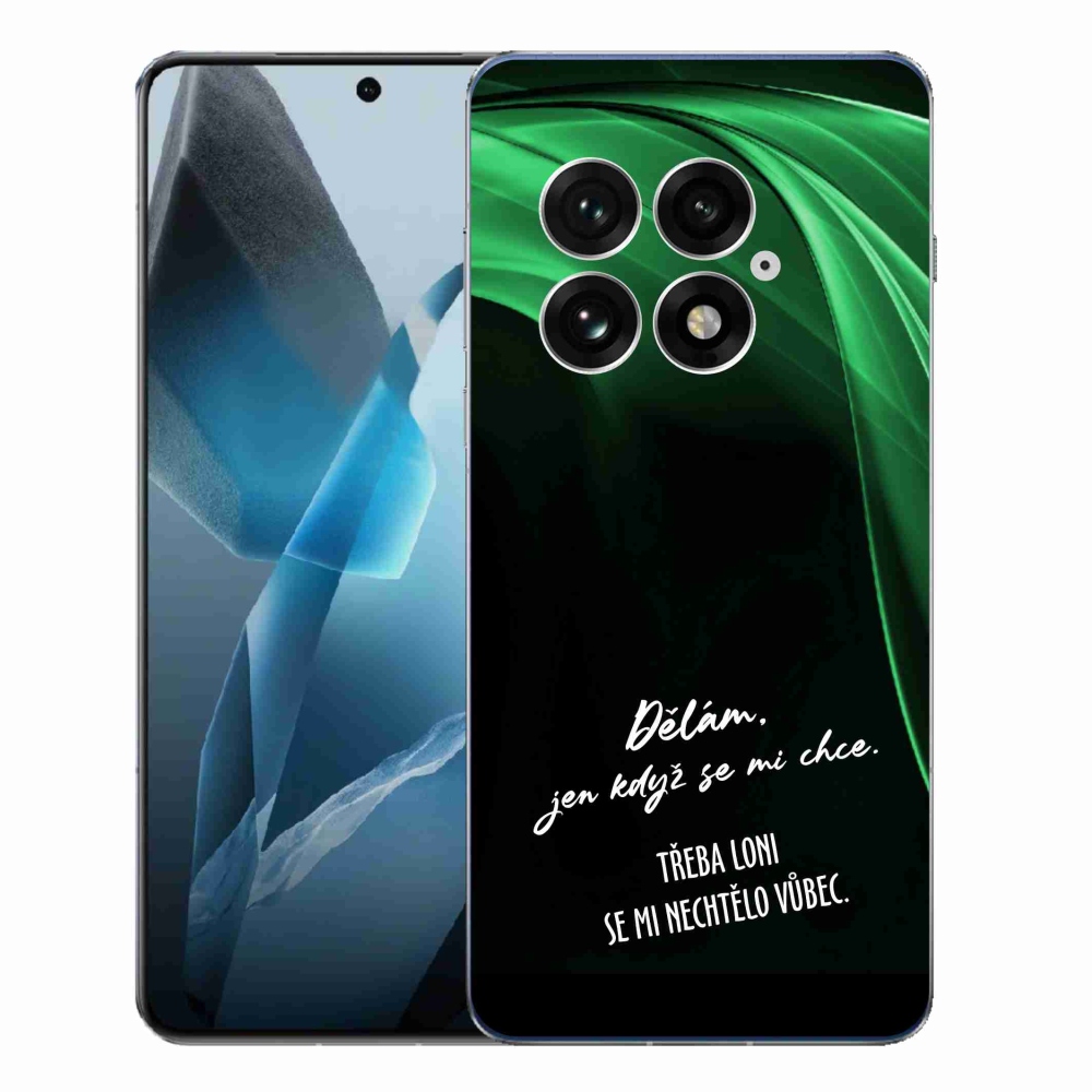 Gélový kryt mmCase na One Plus 13 - vtipný text 12 čierne pozadie