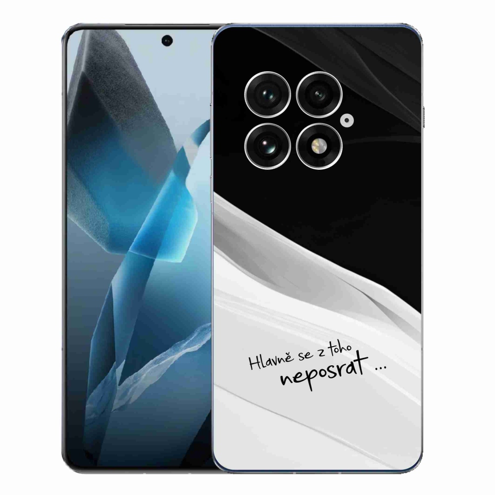 Gélový kryt mmCase na One Plus 13 - vtipný text 13 bieločierne pozadie