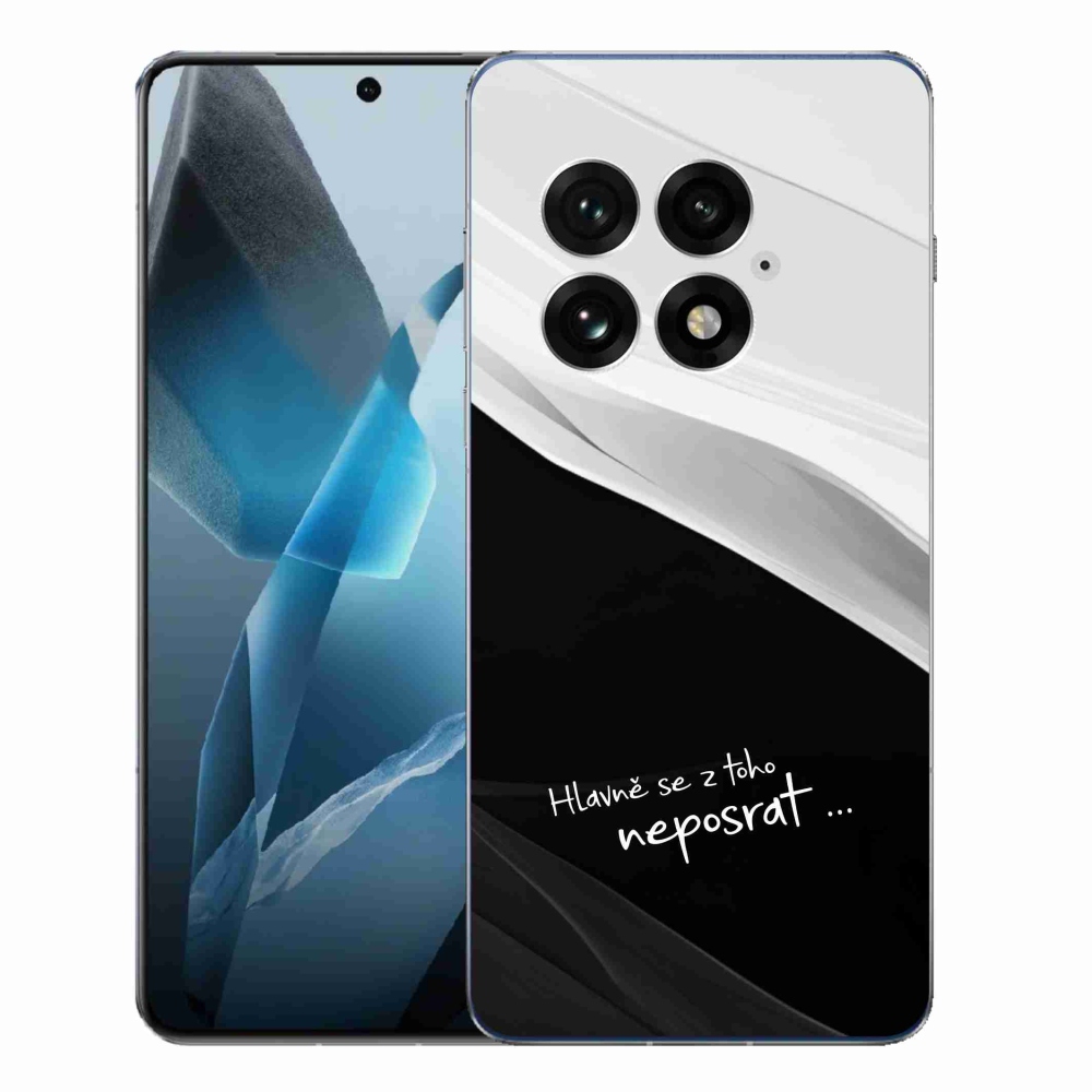 Gélový kryt mmCase na One Plus 13 - vtipný text 13 čiernobiele pozadie