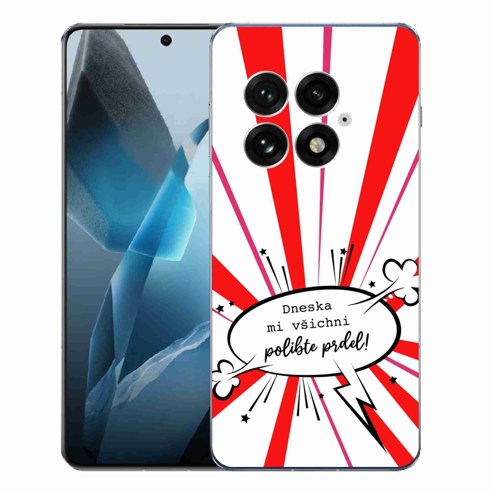 Gélový kryt mmCase na One Plus 13 - vtipný text 15 biele pozadie