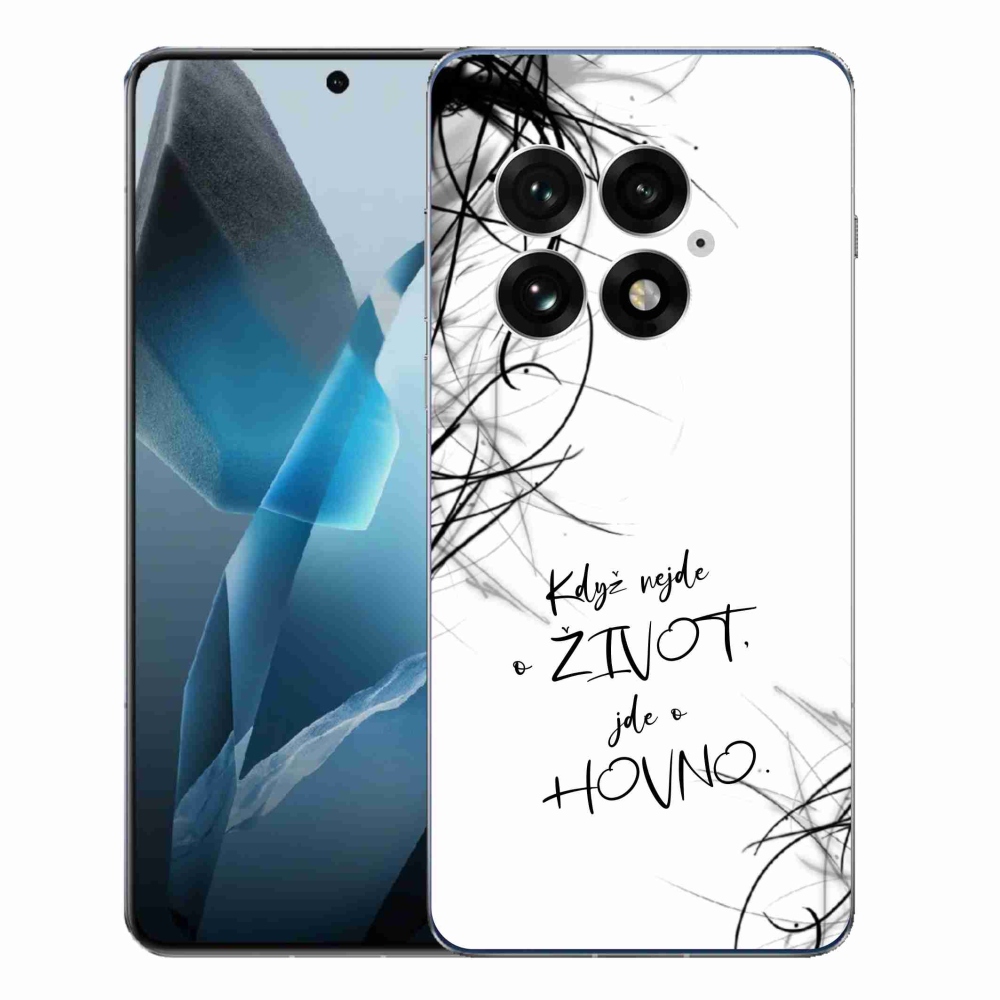 Gélový kryt mmCase na One Plus 13 - vtipný text 16 biele pozadie