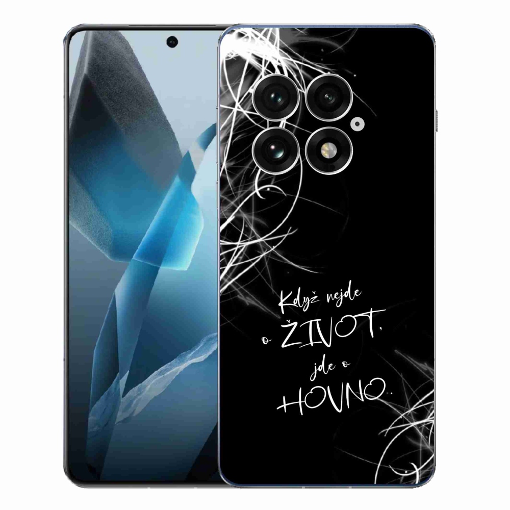 Gélový kryt mmCase na One Plus 13 - vtipný text 16 čierne pozadie