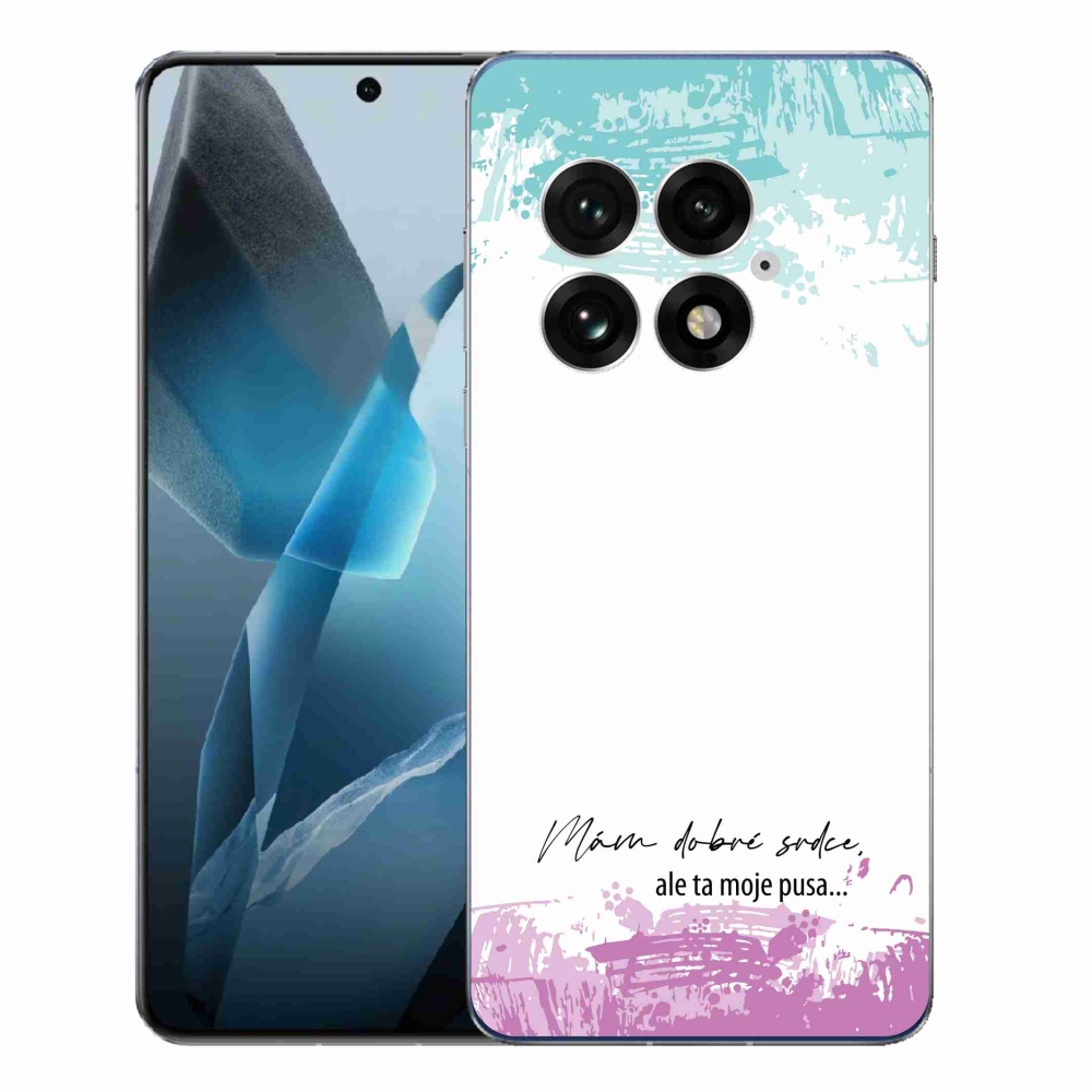 Gélový kryt mmCase na One Plus 13 - vtipný text 3 biele pozadie