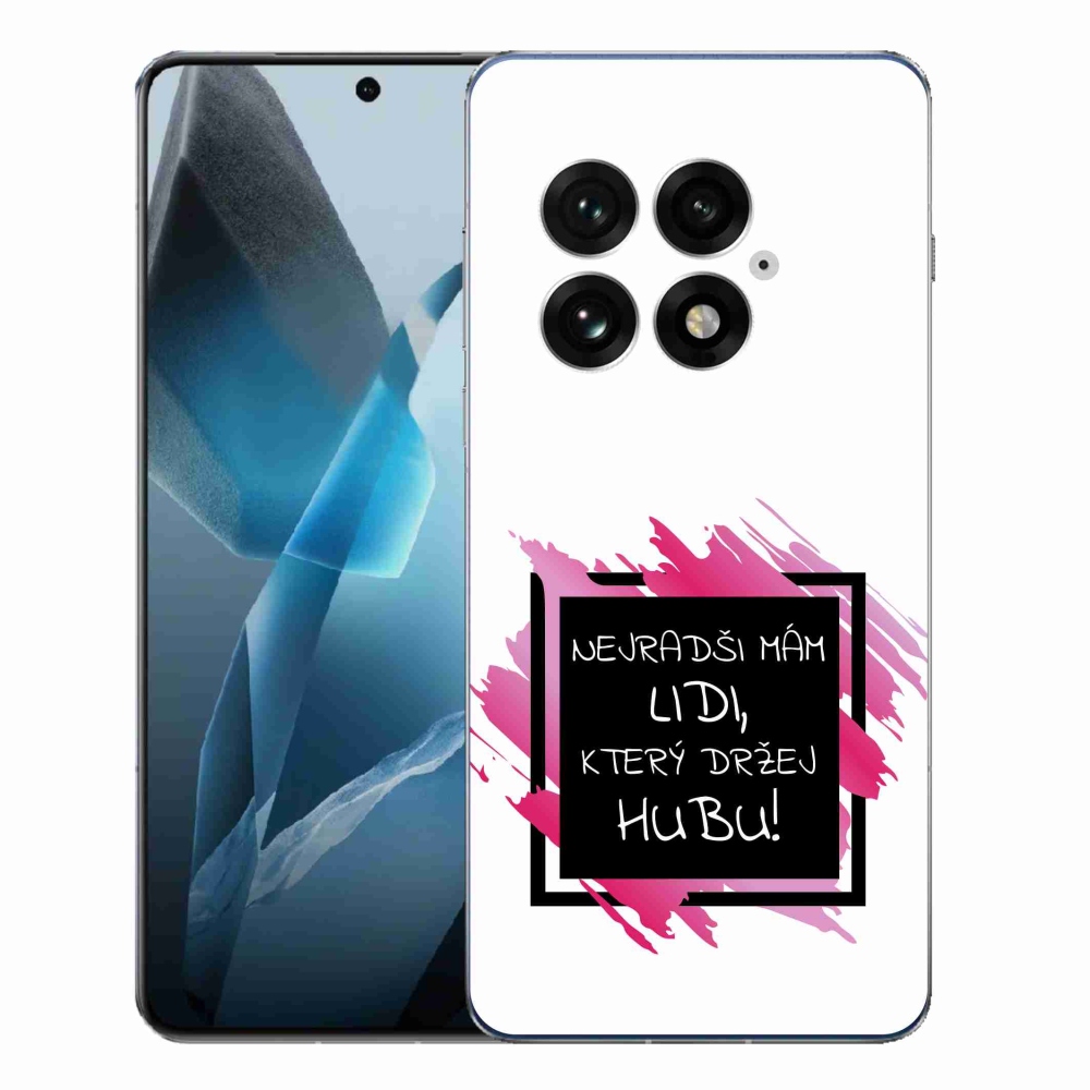 Gélový kryt mmCase na One Plus 13 - vtipný text 7 čiernobiele pozadie
