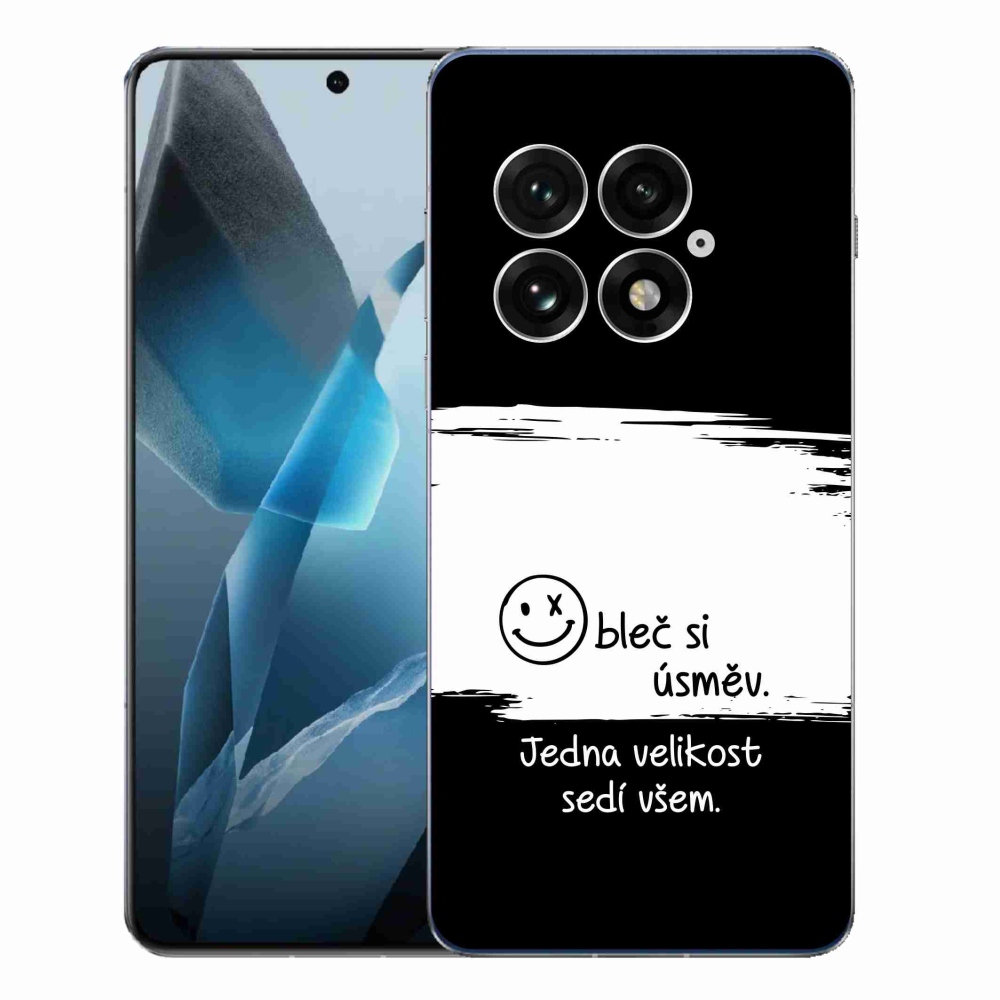 Gélový kryt mmCase na One Plus 13 - vtipný text 8 bieločierne pozadie