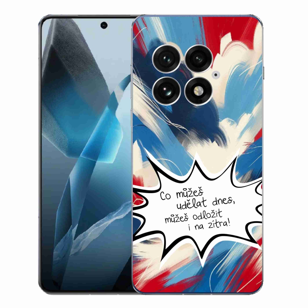 Gélový kryt mmCase na One Plus 13 - vtipný text 9 biele pozadie