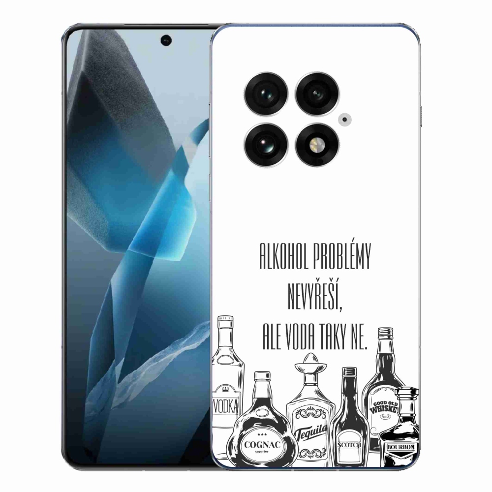 Gélový kryt mmCase na One Plus 13 - vtipný text biele pozadie