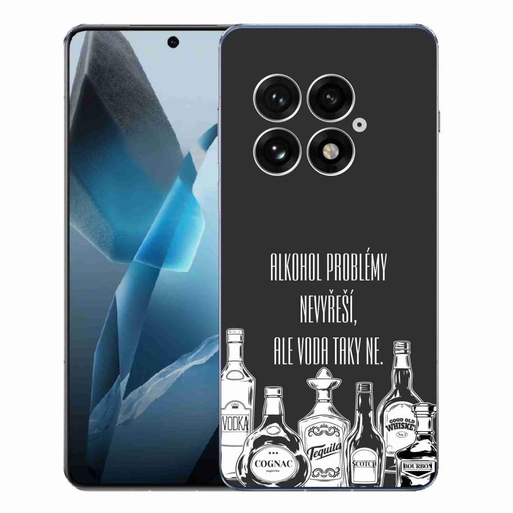 Gélový kryt mmCase na One Plus 13 - vtipný text čierne pozadie