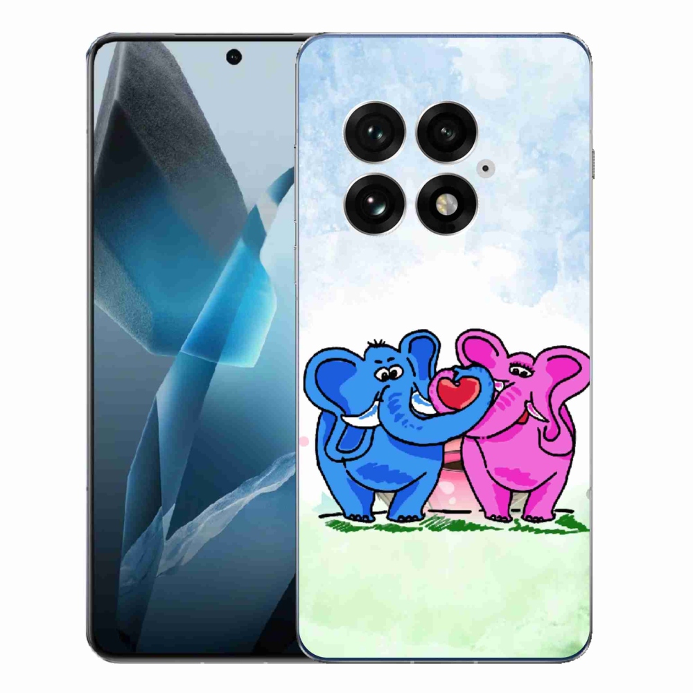 Gélový kryt mmCase na One Plus 13 - zamilovaní slony