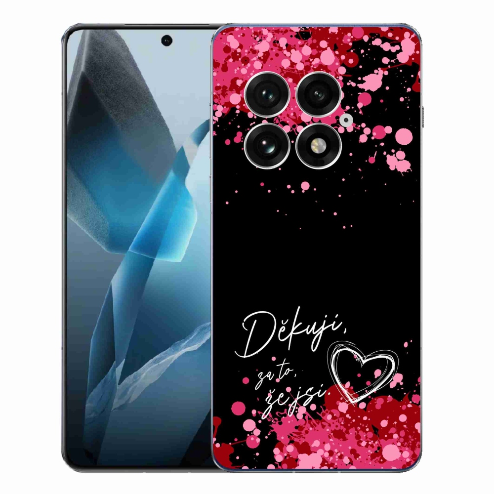 Gélový kryt mmCase na One Plus 13 - zamilovaný text 2 čierne pozadie