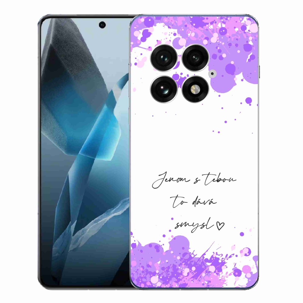 Gélový kryt mmCase na One Plus 13 - zamilovaný text biele pozadie