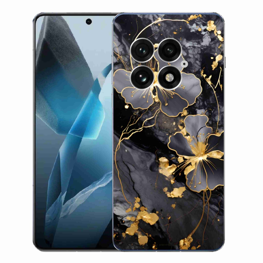 Gélový kryt mmCase na One Plus 13 - zlaté kvety
