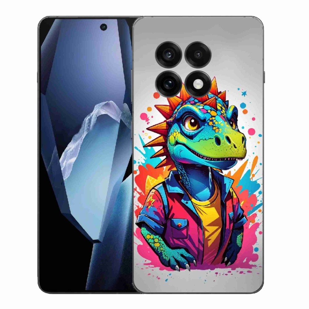 Gélový kryt mmCase na One Plus 13R - farebný dinosaurus